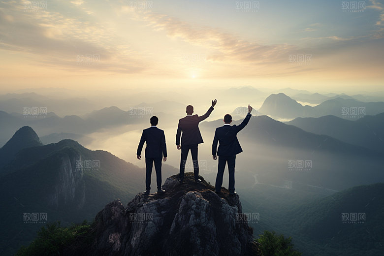 登山爬山拼搏摄影图