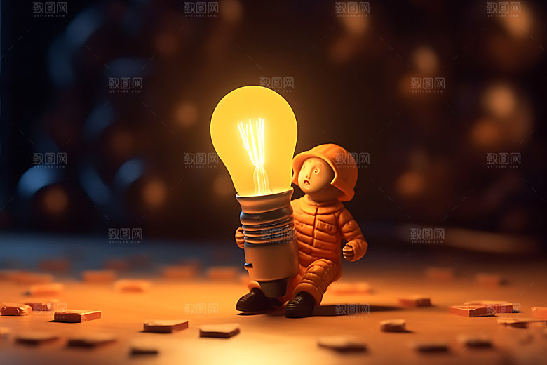 点亮灯泡光斑高清效果图