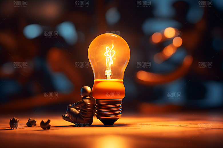 点亮灯泡光效电光效果图