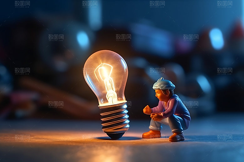 点亮灯泡视觉电光效果图