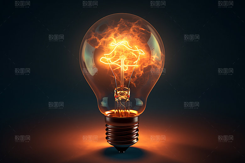 点亮灯泡特写视觉效果图