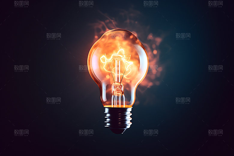 点亮灯泡视觉高清效果图