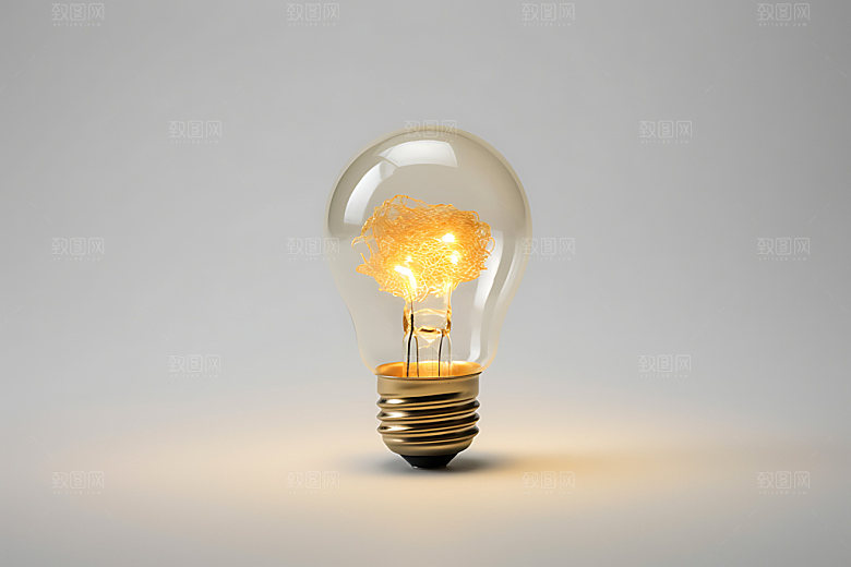 点亮灯泡电光特写效果图
