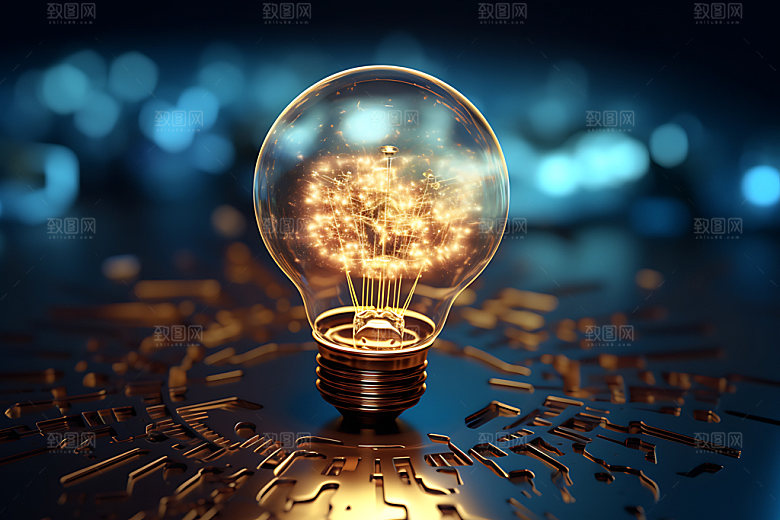 点亮灯泡视觉高清效果图