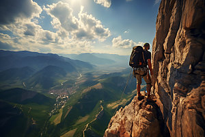 登山爬山企业文化摄影图