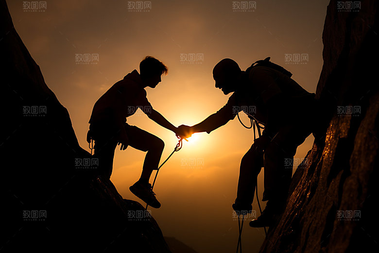 登山爬山企业文化摄影图