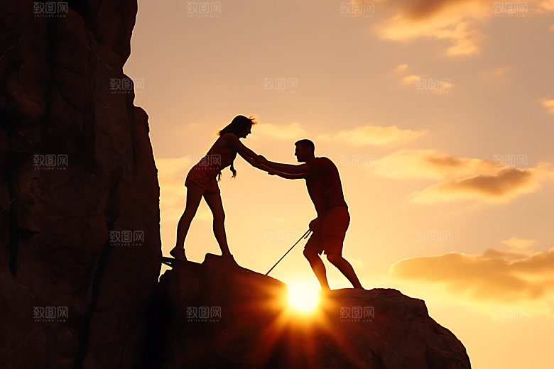 登山成功奋斗摄影图
