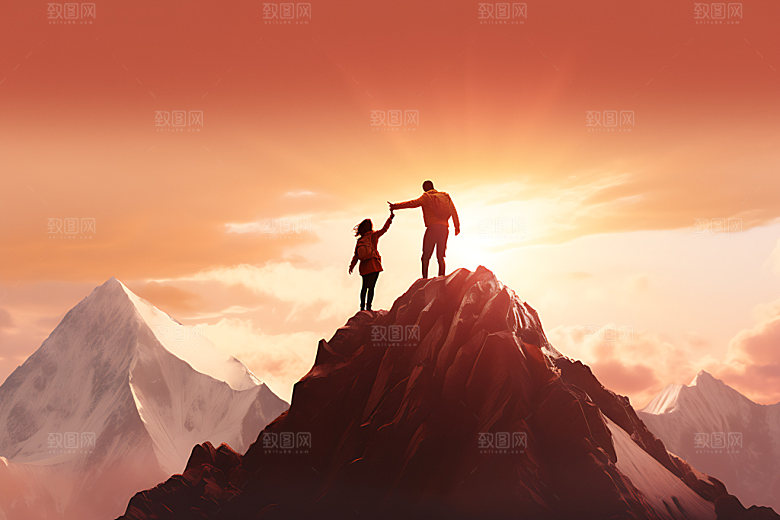 登山攀登企业文化摄影图