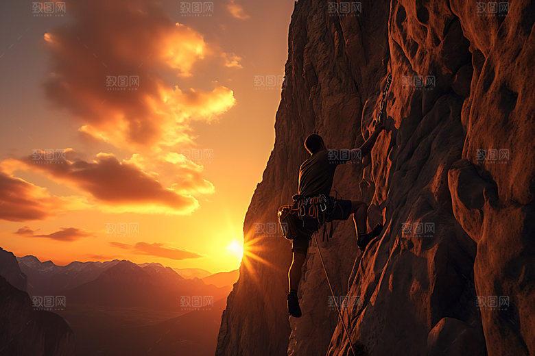 登山顶峰企业精神摄影图