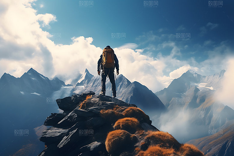 登山奋斗企业文化摄影图