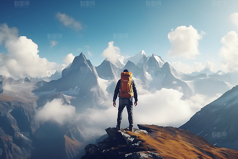 登山攀登企业文化摄影图