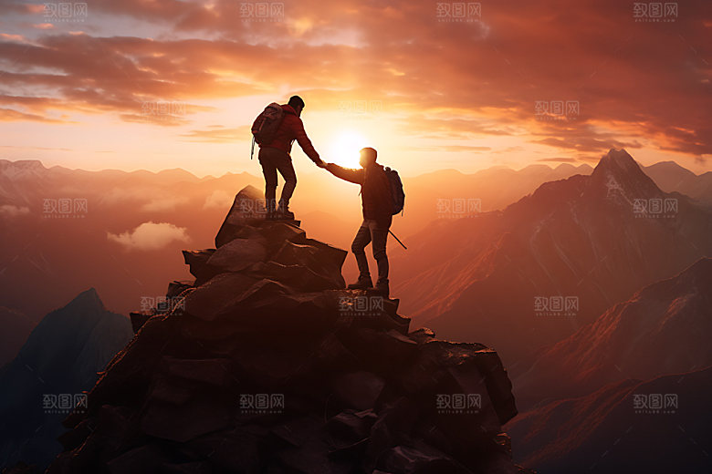 登山企业文化企业精神摄影图