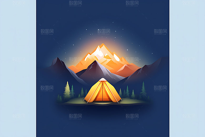 徒步运动登山图标