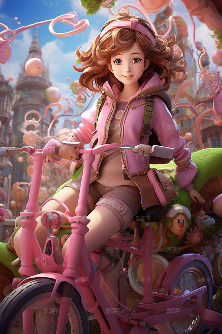 电动车女孩时尚3D模型