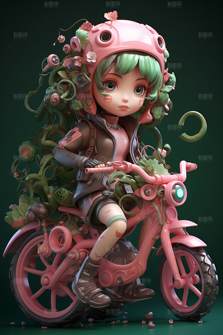 电动车女孩可爱3D模型
