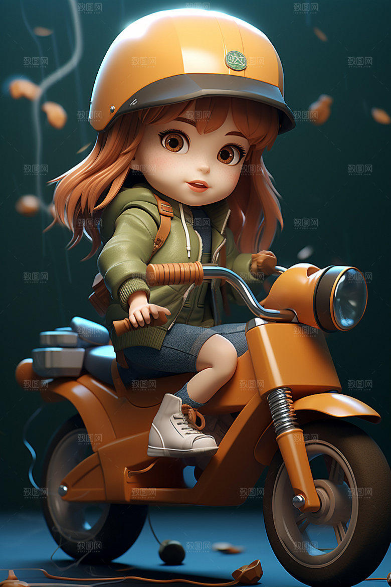 电动车女孩高清时尚模型