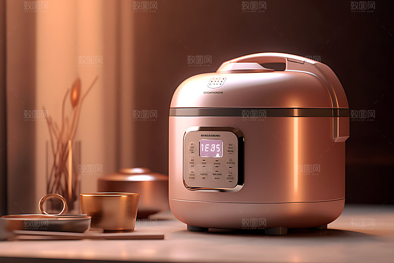 电饭锅煮饭模型效果图