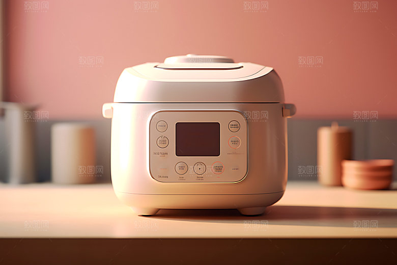 电饭锅模型烹饪工具效果图
