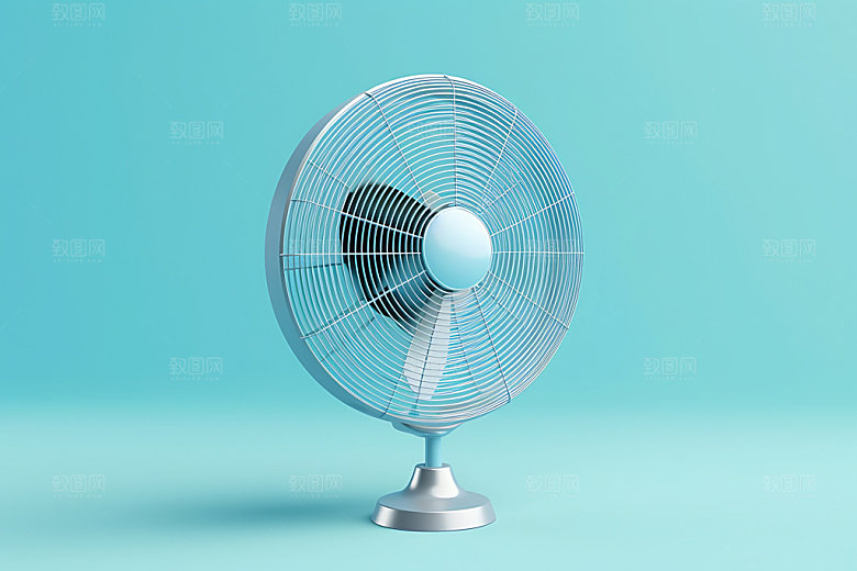 电风扇降温夏天效果图