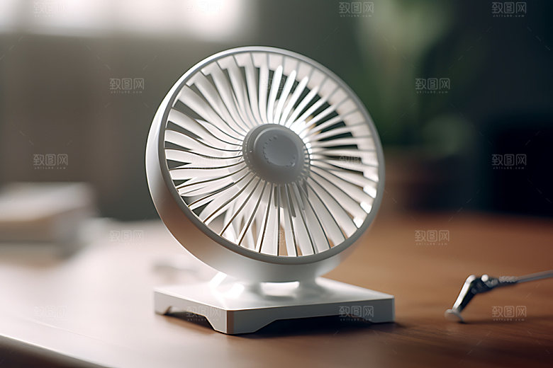 电风扇清凉夏季效果图