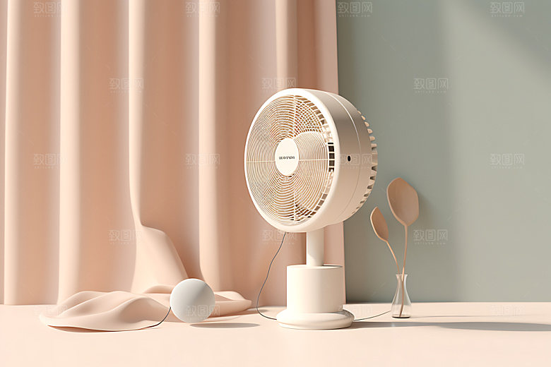 电风扇产品夏天效果图
