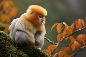 滇金丝猴野生动物灵长动物摄影图