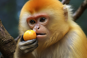 滇金丝猴灵长动物哺乳动物摄影图