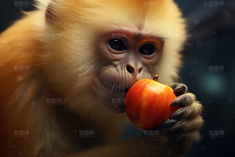 滇金丝猴灵长动物哺乳动物摄影图
