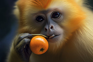 滇金丝猴野生动物哺乳动物摄影图