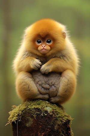 滇金丝猴国宝自然摄影图