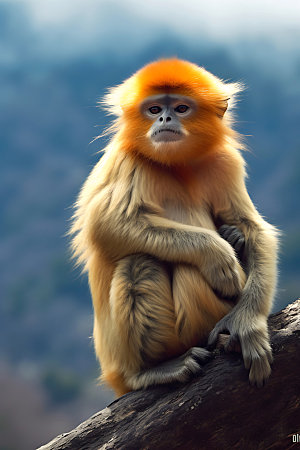 滇金丝猴高清保护动物摄影图