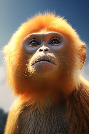 滇金丝猴国宝保护动物摄影图
