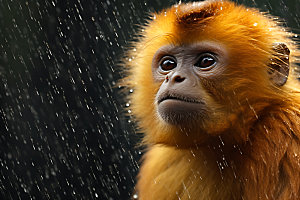 滇金丝猴自然国宝摄影图