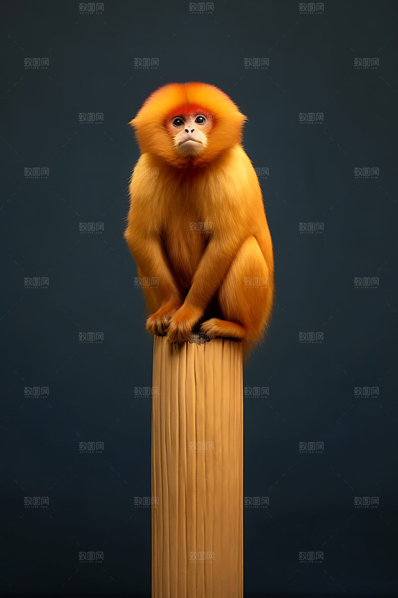 滇金丝猴灵长动物高清摄影图