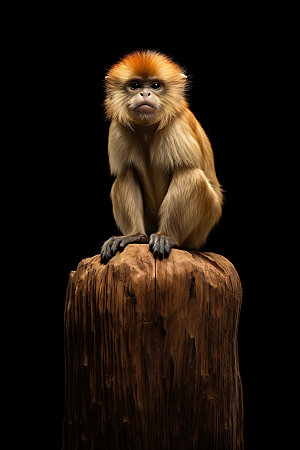 滇金丝猴保护动物野生动物摄影图