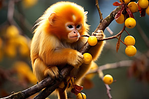 滇金丝猴自然哺乳动物摄影图