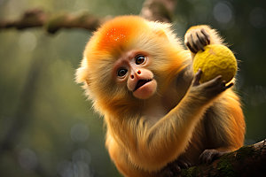 滇金丝猴高清灵长动物摄影图