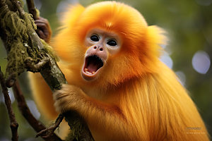 滇金丝猴野生动物灵长动物摄影图