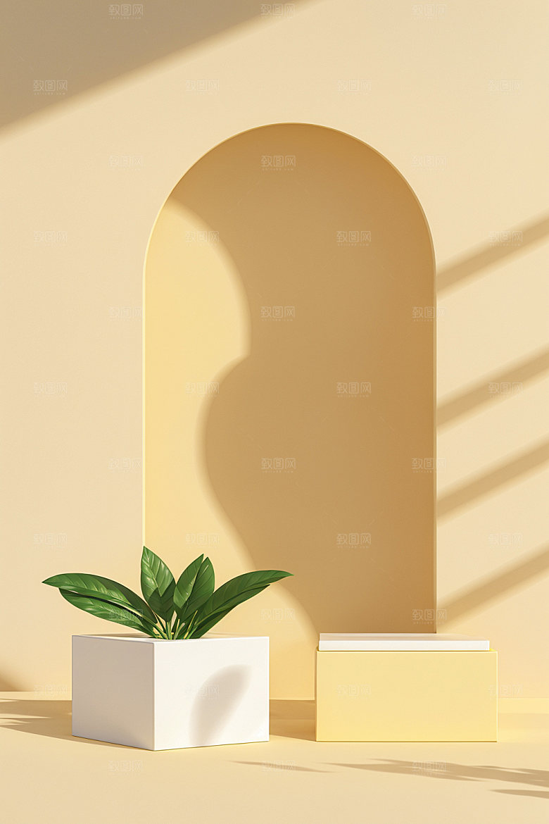 夏日清新高端产品电商背景