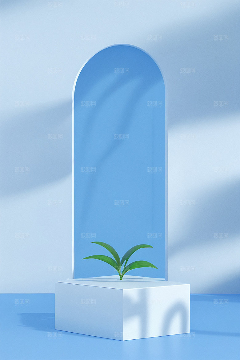 夏日清新清爽产品电商背景
