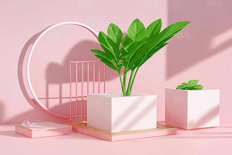 夏日清新化妆品INS风电商背景