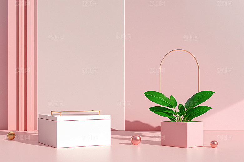 夏日清新化妆品高端电商背景