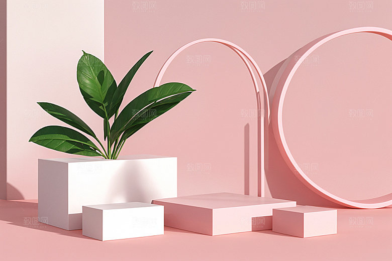 夏日清新化妆品质感电商背景