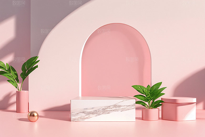夏日清新化妆品明亮电商背景