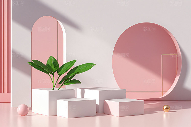夏日清新化妆品简洁电商背景