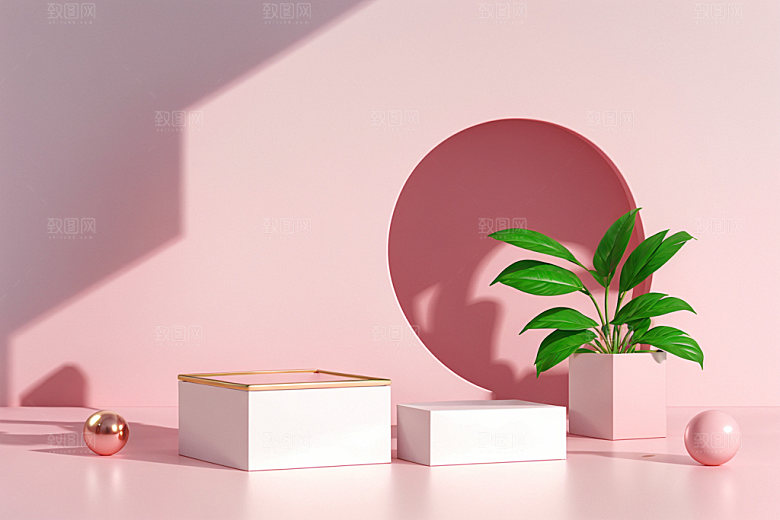 夏日清新简洁化妆品电商背景