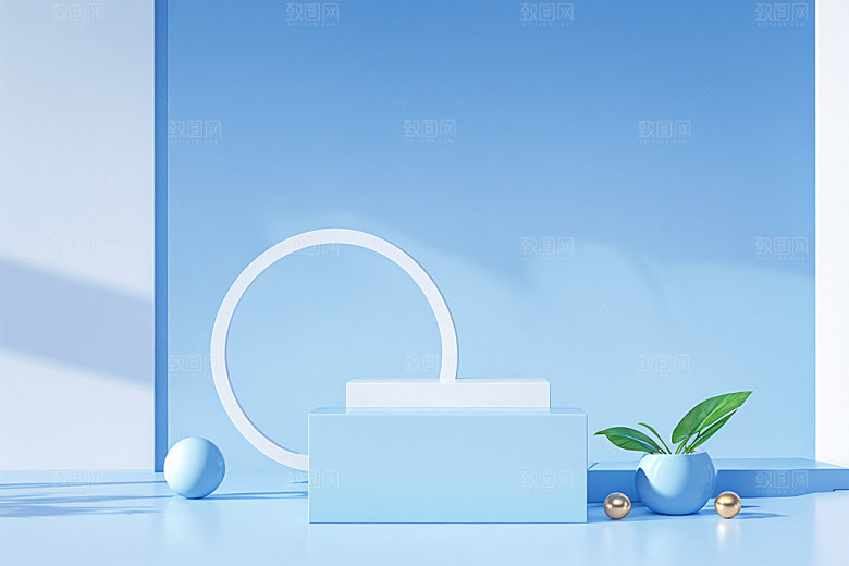 夏日清新产品明亮电商背景