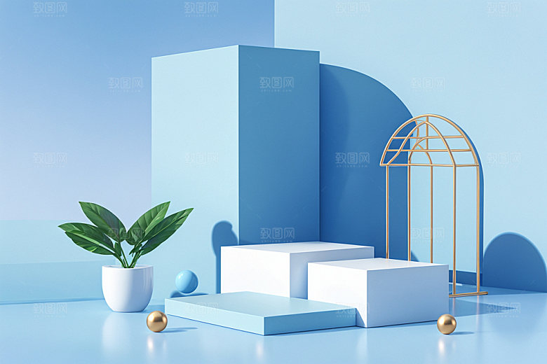 夏日清新高清明亮电商背景