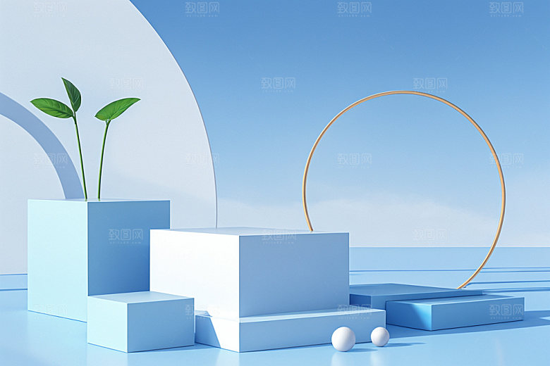 夏日清新产品质感电商背景