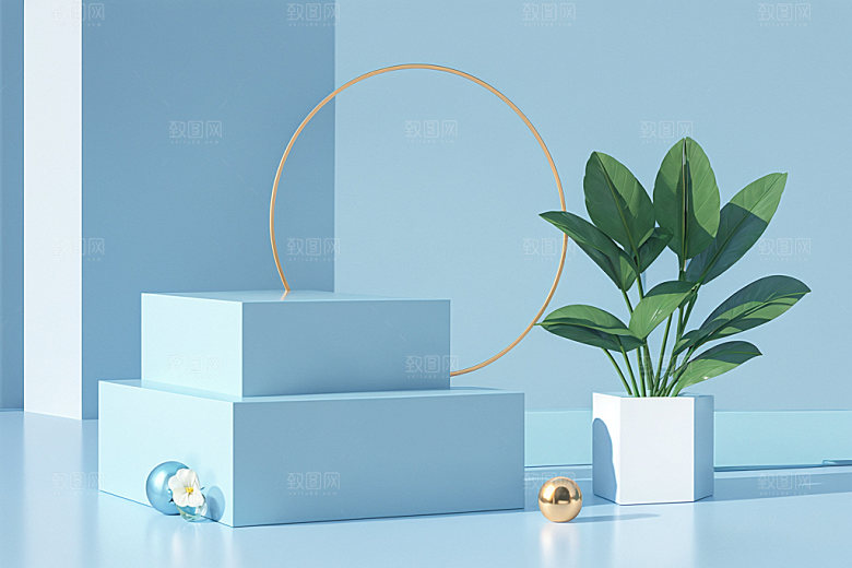 夏日清新简洁质感电商背景